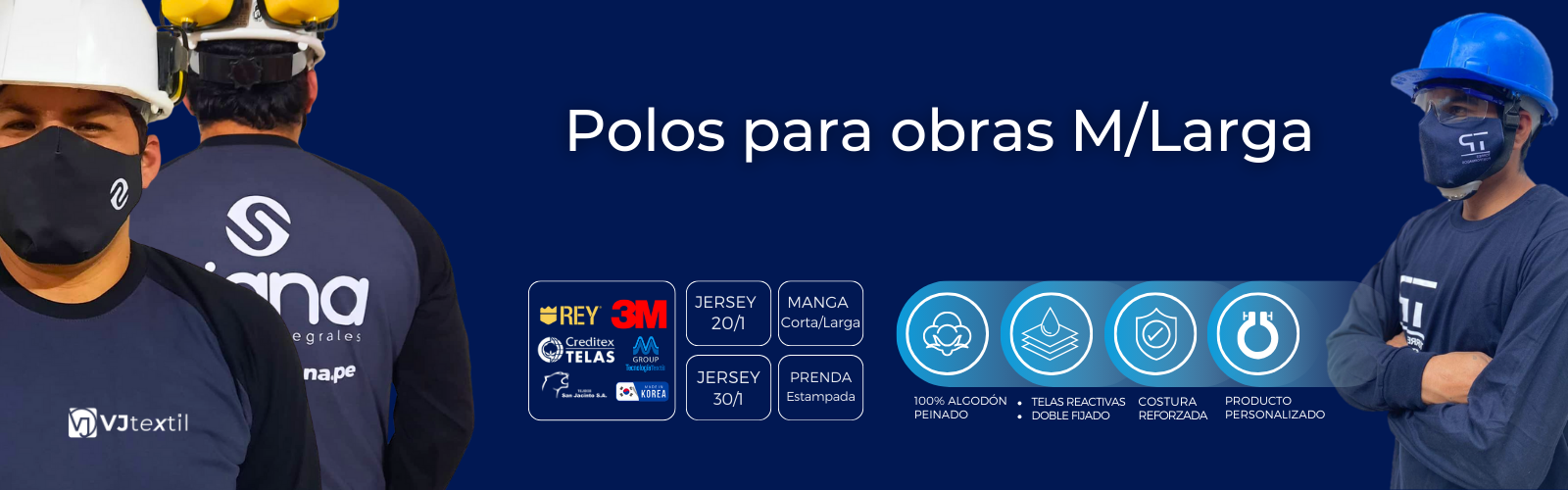 Polos publicitarios para obras. Polos manga larga de trabajo para empresas